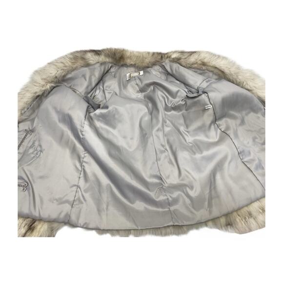 Saga Mink Blue Fox Fur W/Bemberg Lining Hook & Eye Close Coat Sz Medium - Picture 4 of 8
